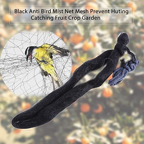 Bird-Preventing Net, 10×3m Black Anti Bird Mist Netting, Mesh Prevent Huting Catching Fruit Crop Garden, Will Not Hurt Birds, Keep Birds from Fruits or Crops