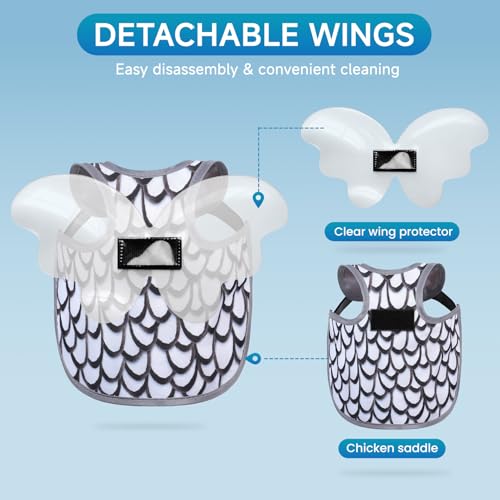Chicken Saddles for hens with Wing | Chicken Apron Back Protector for Hens With Adjustable Strap, Chicken Hen Mating Saddle (Black, white, yellow) - color: Black, white, yellow