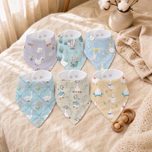 Baby Organic Cotton Teething Cloth Newborn Baby Burp Cloth Bandana Drool Cloth for Drooling Cotton Baby Gifts - color: Goose