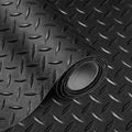 2.5mm Thickened 5Ft x 17Ft Garage Floor Mat Rubber Flooring Roll, Black | 85sqft Diamond Plate PVC Rubber & Vinyl Flooring Roll, Non-Slip Floor Protector Mat for Garage Warehouse Basement Trailer - size: 5Ft x 17Ft--Black