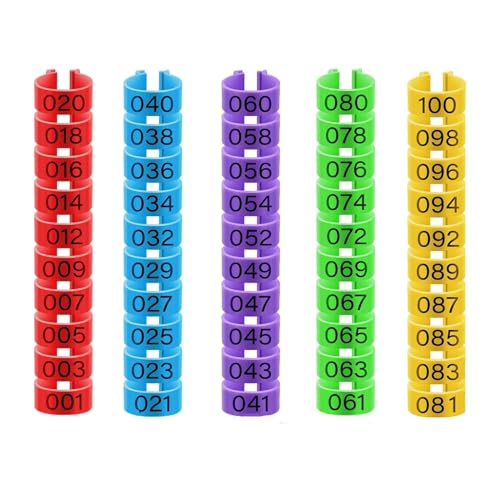 100Pcs Chicken Leg Rings - Colorful Readable Numbered Chicken Identification Leg Bands, Poultry Leg Bands Clip on Leg Rings for Ducks Chicks Chicken Guinea Pigeons Goose Gamefowl (20mm/0.8inch) - size: 20mm/0.8inch