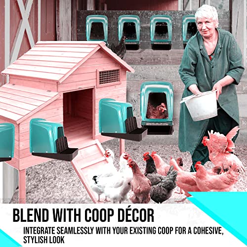 Nesting Boxes for Chicken Coops | Roll Away Hen House for Laying Eggs | Durable Plastic Chick Brooder Box with Perch & Pull Out Egg Tray for Poultry Farm | Chicken Coop Accessories (Pack of 5)