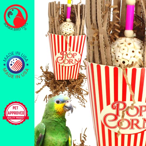 Bonka Bird Toys 2319 Sola Popcorn Medium Large Bird Toy Popcorn Paper Cardboard Rope Sola Atta Forage Chew Amazons Conure African Greys and Other Similar Birds