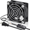 GDSTIME 60mm x 25mm EC Axial Cooling Fan, 110V 120V AC, Dual Ball Bearing | 60x60x25mm, 80-240V Wide, ON/OFF Switch, Brushless Motor, High Efficiency, for Stereo Amp, Fridge Circulation, DIY Projects - size: 60x25mm