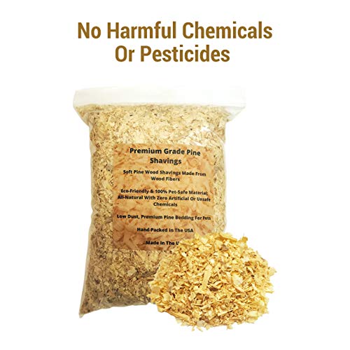 Premium Pine Bedding | Dust Free, Soft Shavings | All Natural | Chicken Coops | Animal Bedding | Small Animals | Odor Control (4 Quart) - size: 4 Quart