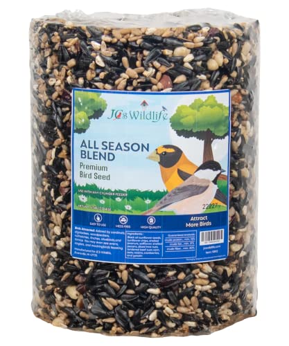 JCs Wildlife Bird Seed Cylinder with Hole Variety Pack, Premium Blends Wild Bird Food for Outside Feeders, Cardinals Woodpeckers Finches Bluebirds Chickadees, Made in the USA, Large, 5 Pack