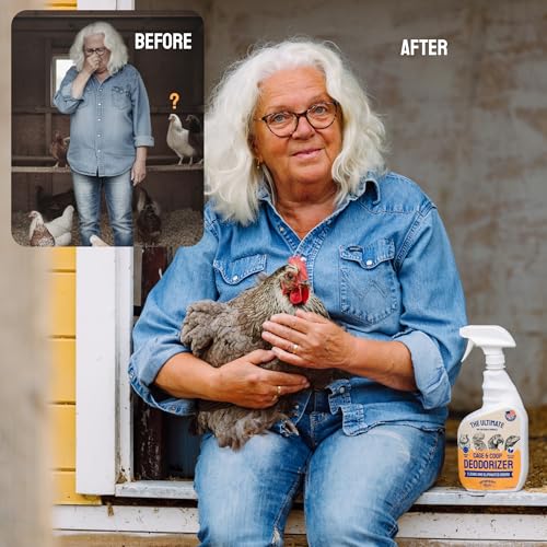 Hatortempt 32 fl oz Chicken Coop Deodorizer and Cleaner Spray, Unscented | Surface Odor Eliminator - Controls Ammonia - Safe & Fast Drying - Refresher for Wood, Sand, Bedding, Hay, Pine & Stone - size: 32 Fl Oz (Pack of 1)