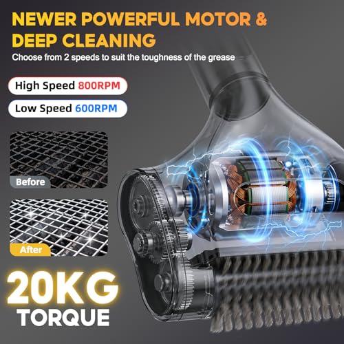 Electric Grill Brush, Wireless Grill Cleaner BBQ Cleaning Brush Kit