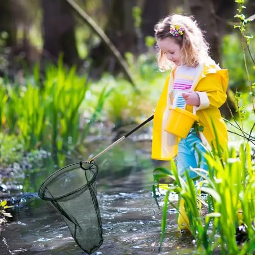 Kingrol Professional Butterfly Net with 12" Ring, 20" Depth, Extendable Handle to 59" - Durable & Lightweight Insect Catching Net, Stainless Steel & Polyester Build