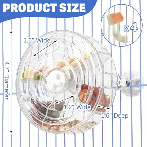 BNOSDM Bird Foraging Toy Creative Feeder Systems with Seed Food Rotating Wheel for Enrichment & Training Parrot Puzzle Toys Ideal for Small and Medium Cockatiel Parakeet ConureWhite - color: White
