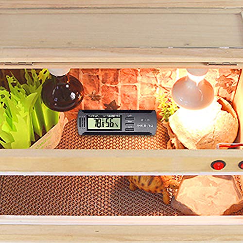 Inkbird ITH-10 Digital Thermometer and Hygrometer Temperature Humidity Monitor for Aging Box Guitar Ukulele