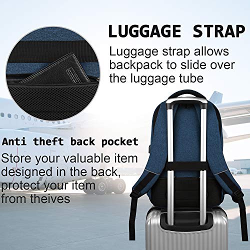 Laptop Backpack,Business Travel Anti Theft Slim College Backpack | Water Resistant Durable Computer Bag Gift for Women & Men Fits 15.6 Inch Laptop and Notebook - Blue - color: Blue, size: 15.6 Inch, style: Laptop