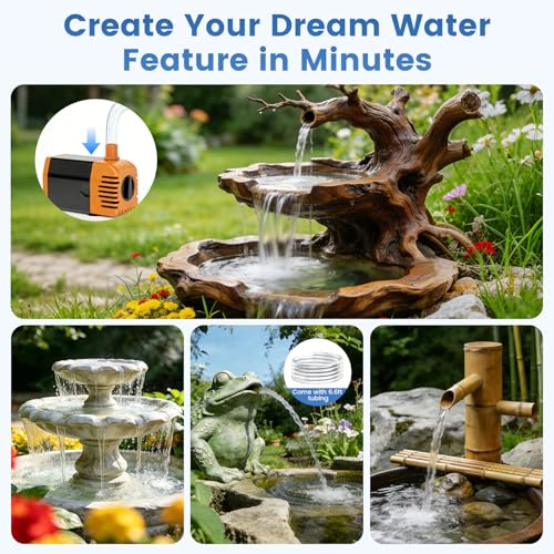 30W Solar Fountain Pump, 280GPH Solar Pond Pump with Foldable Solar Panel, Adjustable Flow Solar Water Pump with 6.6FT PVC Tubing for Outdoor Pond, Garden, Waterfall, Hydroponic, Pool - size: 30W