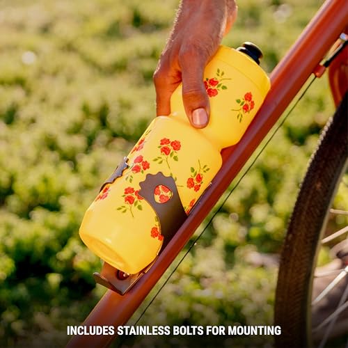 Portland Design Works Water Bottle Cage - Lightweight Water Bottle Holder for Bikes, Otter Cage, Gray - style: Otter Cage - Steel Gray