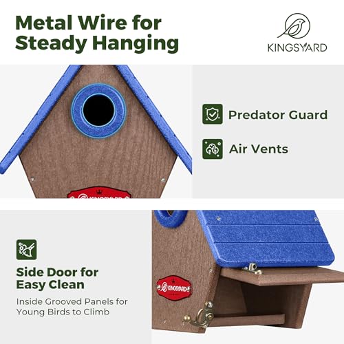 Kingsyard Recycled Plastic Bird House for Outdoors X 2
