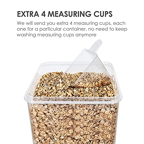 Vtopmart Extra Large Airtight Food Storage Containers, 6.5L, 4 Pcs | For Bulk Flour and Sugar Storage, Airtight Seal, Multiple Sizes, BPA Free, Food Grade Material, Dishwasher Safe (Not Lids) - color: Black, size: 6.5L