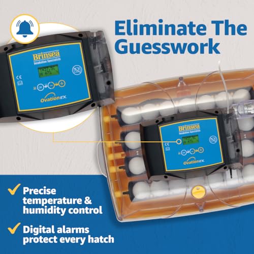 Brinsea Ovation 28 EX Egg Incubator, Automatic Turning & Humidity Control | 50+ years of trusted precision! Built-in automatic humidity, auto-turn & temp alarms take the stress out of hatching 28 eggs - style: Without Book
