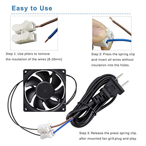 GDSTIME 80mm EC Axial Fan AC 110V 120V 220V Brushless Cooling 80mm x 25mm | AXIAL 8025, Muffin Fan, 80V-240V, 2.5W Low Power, ON/OFF Switch, for Incubators, Tube Amp, DIY Ventilation Exhaust Projects - size: 80x80x25mm