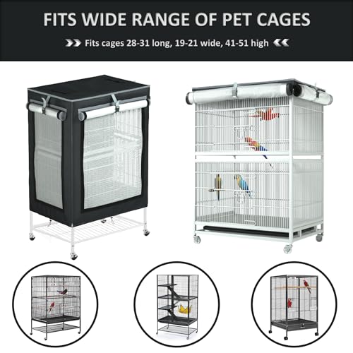 Large Bird Cage Cover - 600D Cage Covers for Night, Good Night Bird Cage Cover for Large Birdcage,Indoors or Outdoors (M) - size: 32.0"L x 21.0"W x 52.0"H