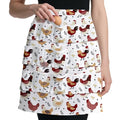 CUTHOLLOW Egg Collecting Apron for Adlut, Housewife, 18 Deep Pockets Hen Egg Gathering Holding Apron with Elastic Closures - style: Rooster and Hen