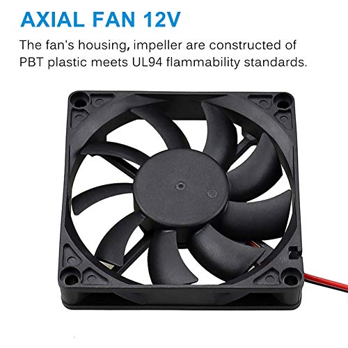 GDSTIME 80mm x 80mm x 15mm 12V Brushless DC Cooling Computer Case Fan 2Pin | Slim PC Fan, for SFX, HTPC, Small Form Factor Power Supply - 80x80x15mm, 8015 - size: 80x80x15mm