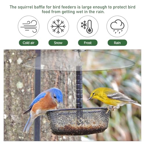 GANAZONO Plastic Bird Feeder Rain Cover Squirrel Baffle for Bird Houses or Hanging Humming Feeder Station Pole | Squirrel Baffle for Bird Houses or Hanging Humming Feeder Station Pole