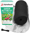AlpineReach Garden Netting 7.5 x 65 ft Heavy Duty Bird Net, Deer, Plant Protection Extra Strong Woven Mesh, Reusable Kit with Zip Ties, Animal Fencing for Fruits Trees, Black - color: Black, size: 7.5ft x 65ft