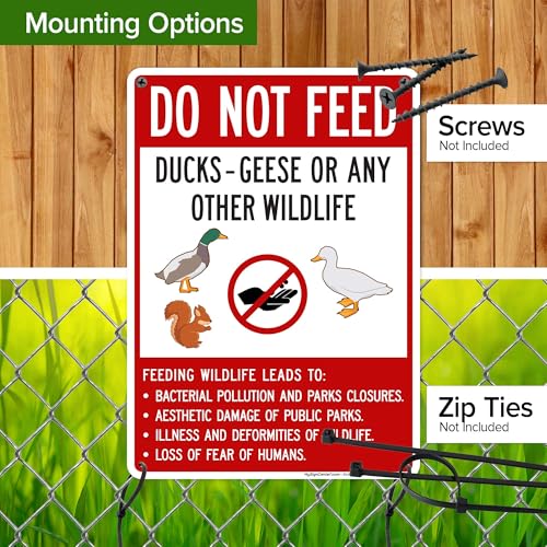 Do Not Feed Ducks Geese Or Any Other Wildlife Sign Sign, 10x14 Inches, 55 mil thick HDPS (high density polystyrene), Made in USA by My Sign Center - size: 10x14 Polystyrene