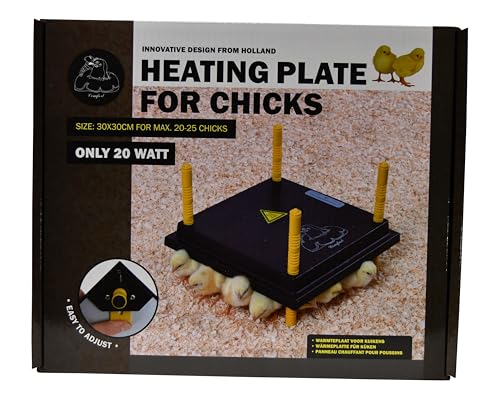 Chick Brooder Heating Plate & Anti-Roost Cone Set - Warms Up to 20 Chicks - 22 Watts (12x12)