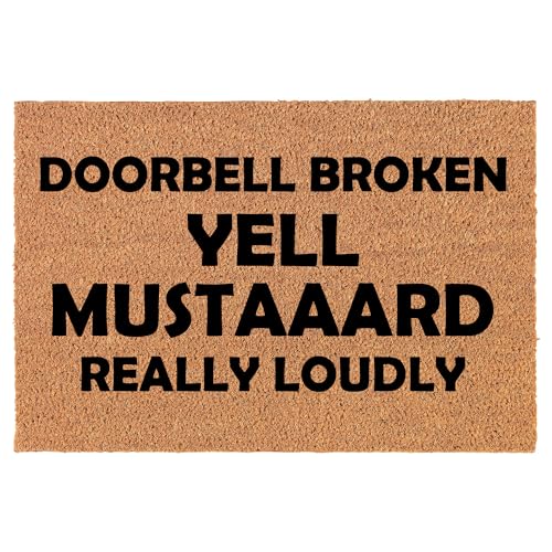 Welcome Doormat Door Mat Gift Doorbell Broken Yell Mustard Really Loudly Funny 16x24 inch - color: As Picture10, size: 16X24IN