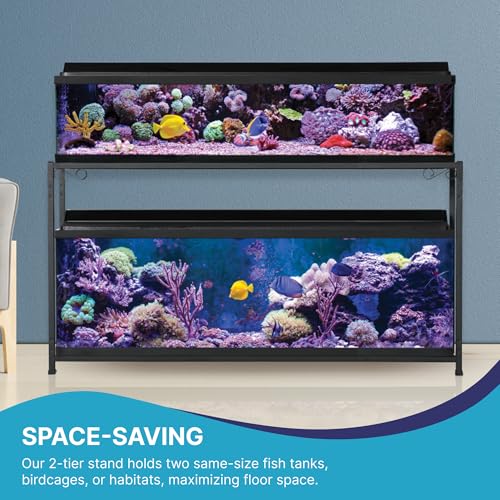 55 Gallon Double Aquarium Stand (2 Stands in 1), Fish Tank Stand, Bird Cage Stand, 50.5" W x 32" H x 13" D