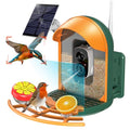 Smart Bird Feeder with Camera, Solar Powered, 2K HD, Night Vision | Watch birds in stunning 2K, receive app alerts, enjoy wireless setup, solar charging and reliable IP66 outdoor durability - color: Green, size: With Stand
