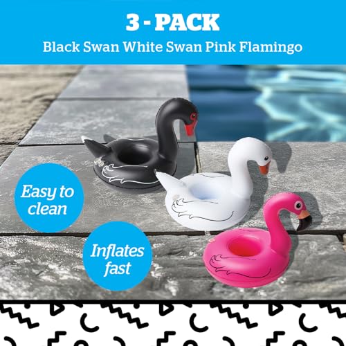 Inflatable Swan Drink Holder, Floating Cup Holder for Pool and Hot Tub, Novelty Beverage Float for Outdoor Water Fun