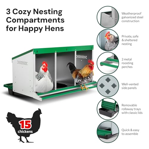 3 Compartment Reverse Chicken Nesting Boxes (Classic)