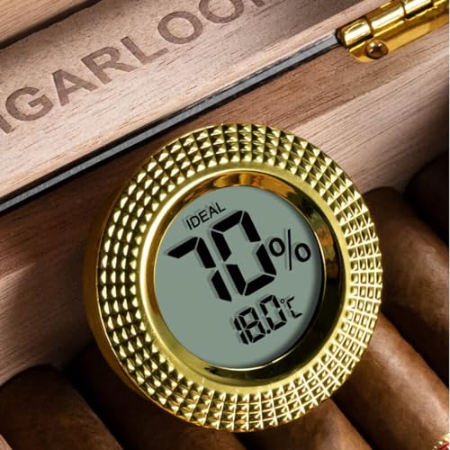Cigar Digital Hygrometer - High Precision Adjustable Digital LCD-Monitor Hygrometer Thermometer for Cigar Humidor | Box | Cabinet | Jars | Guitar (Digital-with-Analogy) - style: Digital-with-Analogy