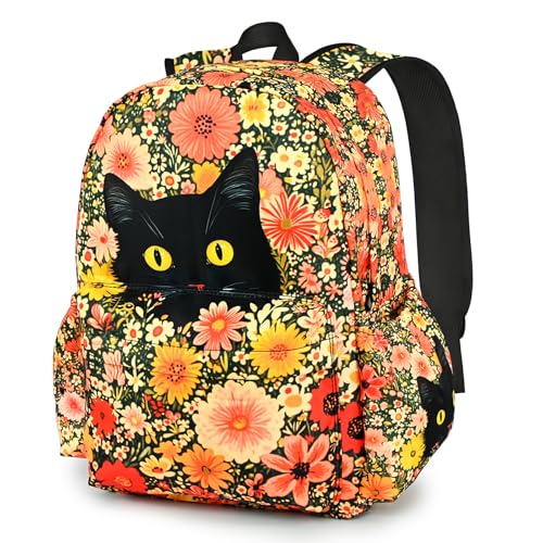 Cat Kids Backpack School Backpack Teens Bookbag for Girls Boys Hiking Camping Travel Sports - color: Cat