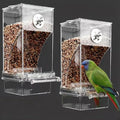 No Mess Bird Feeder for Cage Automatic No-Spill Transparent | Acrylic Transparent Parakeet Cage Accessories Bird Feeder and Waterer in Cage for Small and Medium Cockatiel Finche Lovebird - color: Transparency + Transparency