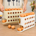 4 Layers Eggs Storage Box Creative Ladder Style Box Automatic Rolling Eggs Holder Container Egg Dispenser,White - color: White
