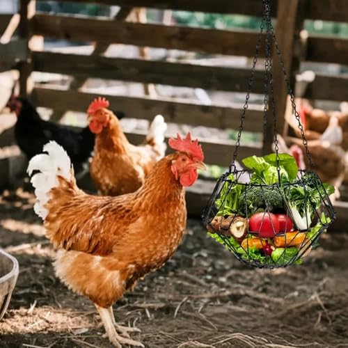 Hanging Chicken Feeder, Foldable Poultry Feeder Basket for Chicken Duck Coop, 1 Pcs - size: L-1 Pcs