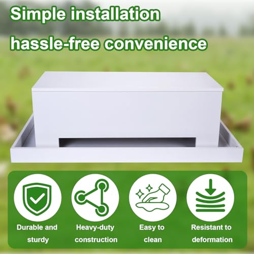 Large Chicken Feeder Trough 38", Heavy Duty Wooden Chicken Feeders with Crossbar, Holds 12 Chickens with Feed Storage Cabinet,Poultry Feeder Trough for Duck Geese Turkey Pigeon
