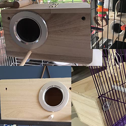 Parakeet Breeding Box Birds Natural Wooden House Lovebird Nesting Mating Box 7Pcs Bird Supplies for Cockatiel Finch Canary Budgie Aviary (7.67×4.72x4.72 in)