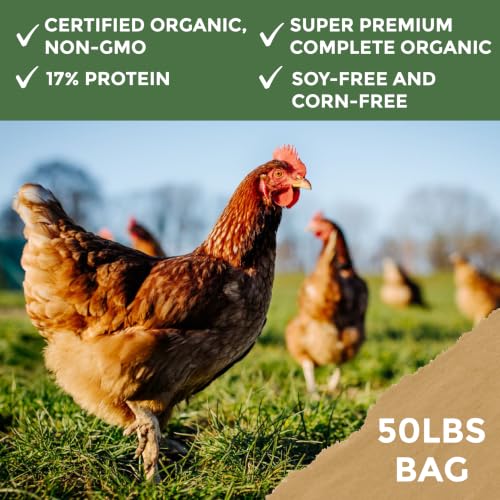 New Country Organics | Corn-Free Classic Layer Chicken Feed for Laying Hens | Corn-Free and Soy-Free | 17% Protein | Certified Organic and Non-GMO Chicken Food | 50lbs Bag - size: 50 Pound (Pack of 1)