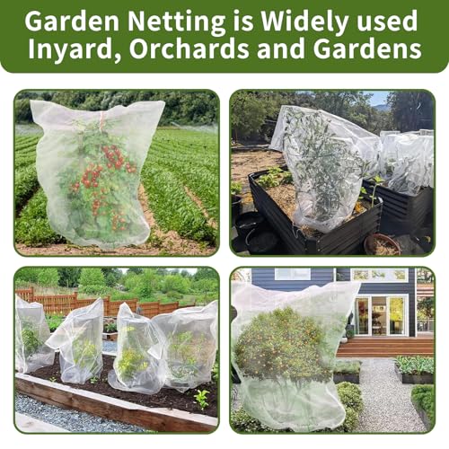 2 Pcs 6x6ft Fruit Tree Covers with Zipper and Drawstring,Nets to Protect Garden Blueberry Bushes from Birds and Insects, Fruit Tree Netting for Vegetable - size: 6 X 6ft