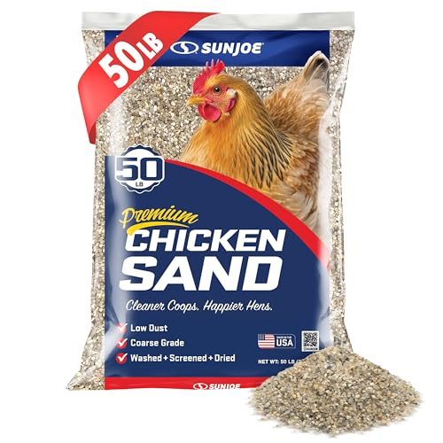Sun Joe Premium Chicken Coop Sand, Coarse Grade, 50 Lb Bag, CHKSAND50 | Washed, Screened and Dried, Fast-Draining, Non-Clumping Poultry Bedding - size: 1 Pack