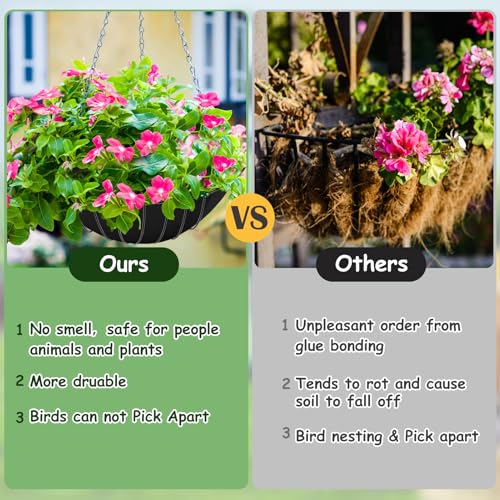 12x120 Inch Planter Liner Roll Fabric Planter Basket Liner Non Woven Black Felt Window Box Liners Coconut Fiber Liner Roll Replacement Hanging Basket Liner Coco for Plants Flower Outdoor Indoor Garden - size: 12 x 120 Inch