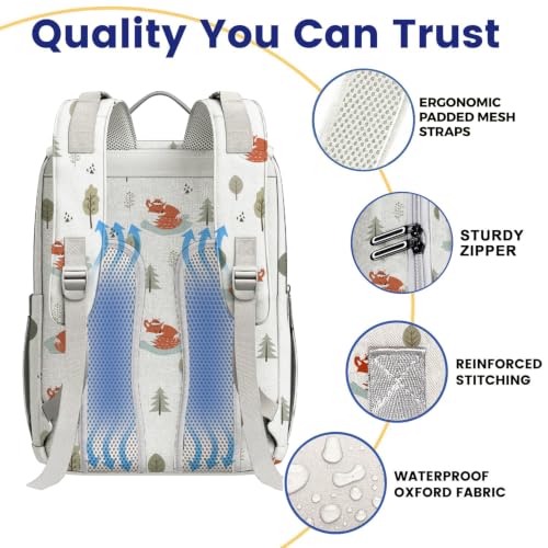 Baby Diaper Bag Backpack - Baby Bag for Boys & Girls, Toddler Backpack, Large Capacity Travel Diaper Bags w/Changing Pad, Waterproof Diaper Backpack - Best Shower Gifts for Boys - Baby Stuff - color: M. Little Fox, style: Classic