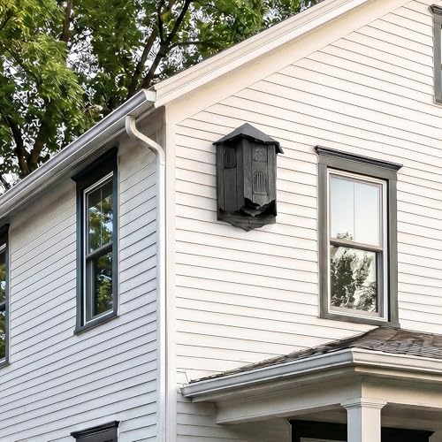 VIREESR Bat House for Outdoors, Castle 3-Chamber Bat Box, 100-Capacity | Cedar Wooden Bat House, Bat Boxes for Outside for Tree, 3 Chamber Design to Attract Bats, Weather-Resistant, Black - size: Black
