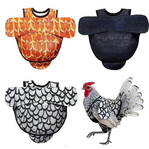 3Pcs Chicken Saddle for Hens, Adjustable Chickens Vest Back Protector Jacket with Wing Protector for Chickens Mating Reusable