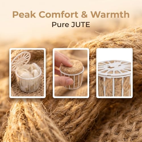 2-Pack Natural Jute Bird Nesting Material for Parakeets Canaries Finches Soft Comfortable Bird Bedding Cage Accessory for Breeding and Rest