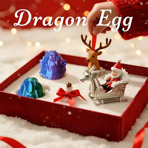 UXBSTM 6 Pack Officially Licensed 3D Printed Dragon with Egg Set, Prefilled Easter Eggs with Toys, Easter Gift & 3D Printed Animals Collection, Easter Basket Essentials, Easter Basket Stuffers - color: 6pcs Set-a